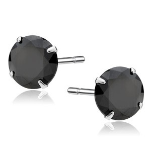 Cercei argint cu pietre negre 8 mm DiAmanti 1CO8ER_B-DIA (Argint 925‰ 1,7 g.)